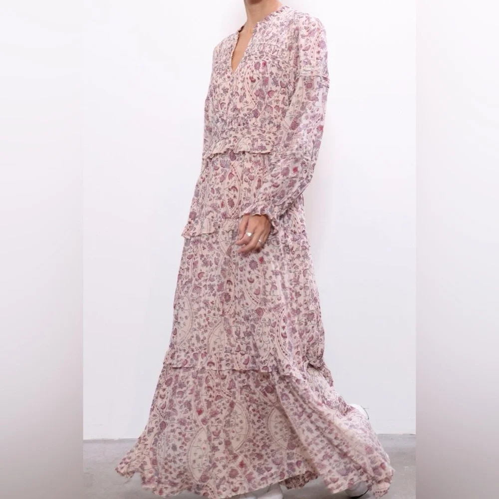 Isabel Marant Etoile Likoya Floral Maxi Dress in Ecru size 40 - Picture 3 of 11